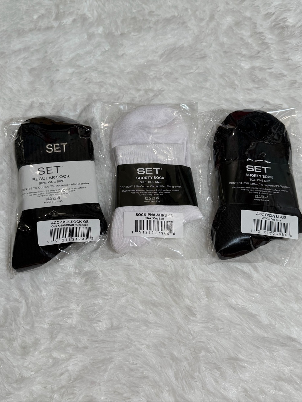 NWT Set Active 3 Pack Shorty Socks Regular sock Onyx Sandbar Pina Workout casual